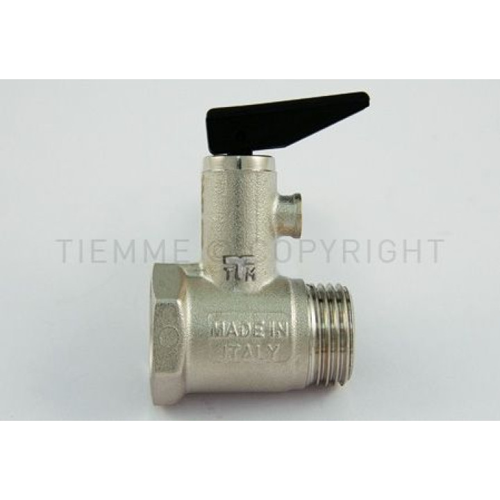 Предохранительные клапаны для водонагревателя с рычагом Tiemme резьба внешняя / внутренняя 1/2" 8,5 БАР ( 1930001)