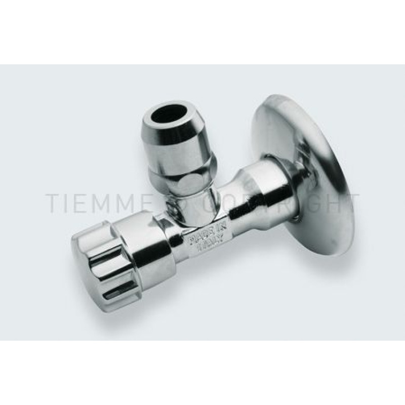 Кран хромований з декоративним кільцем і цангою Tiemme 1/2"х10 різьблення зовнішнє / зовнішнє ( 2950016 )